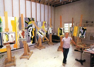 Roy Lichtenstein in his Southampton studio, ca. 1982. Photograph by Kan Okano
