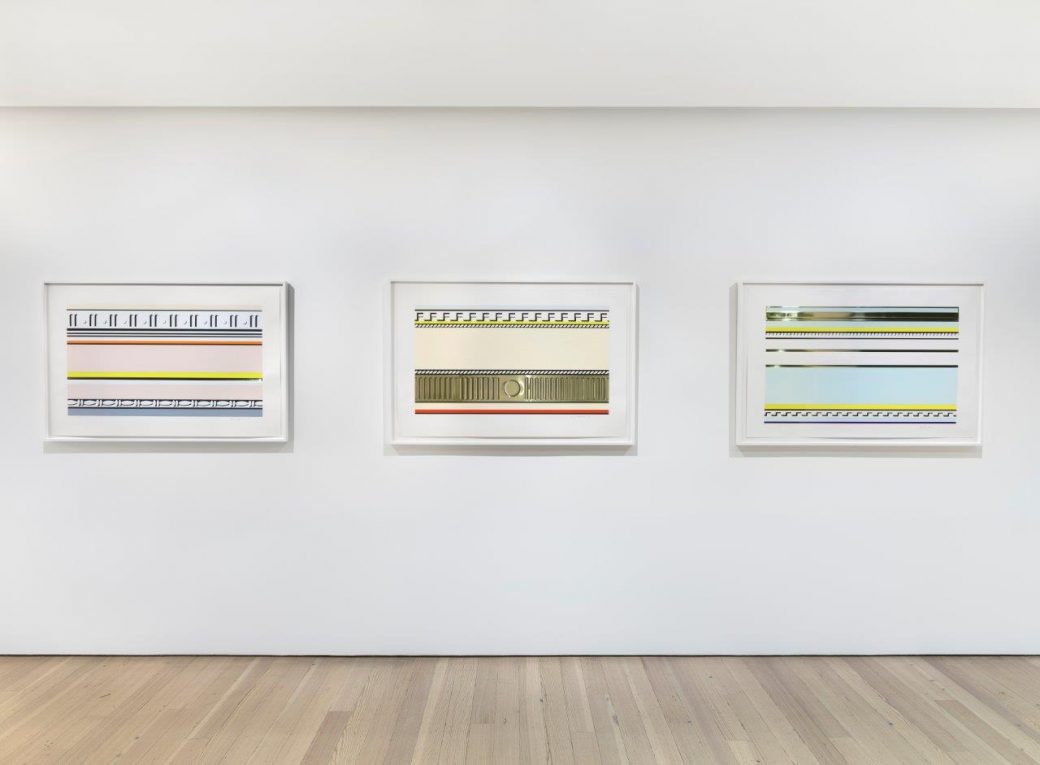 Installation view of Order and Ornament: Roy Lichtenstein’s Entablatures (Whitney Museum of American Art, New York, September 27, 2019-April 2020). Photograph by Ron Amstutz
